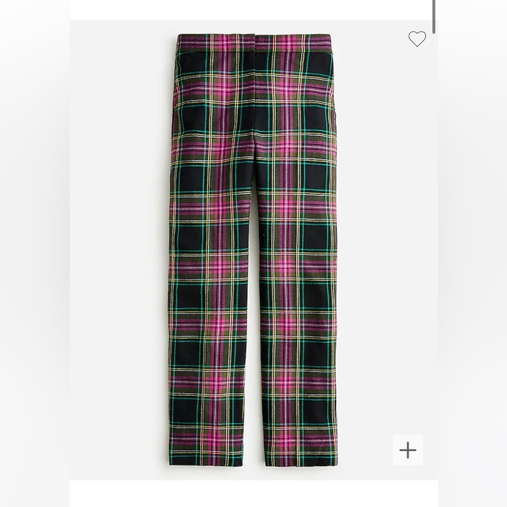 Kate straight-leg pant in pink Stewart tartan wool blend
